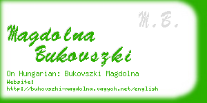 magdolna bukovszki business card